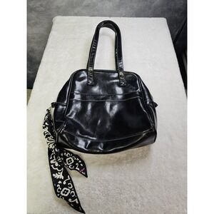 Thirty One Black Bowling Bag Shoulder Purse Tote Bag